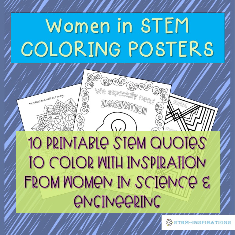 Women in STEM Inspirational Quotes coloring posters