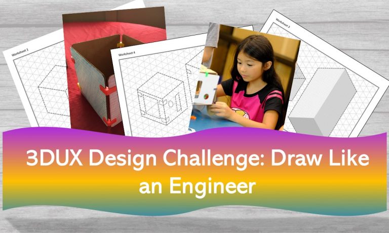 No-prep STEAM Activity Review and Design Challenge 3DUX Design Engineering Drawing